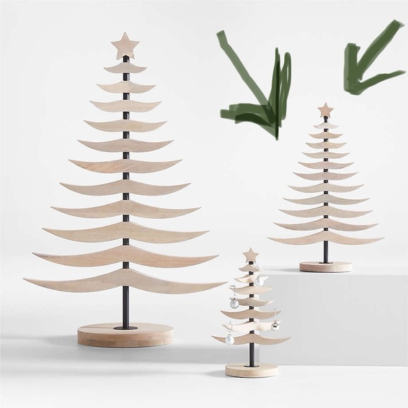 Crate&Barrel - Tannenbaum 25" Whitewashed Wood Christmas Tree - Picture 5 of 8